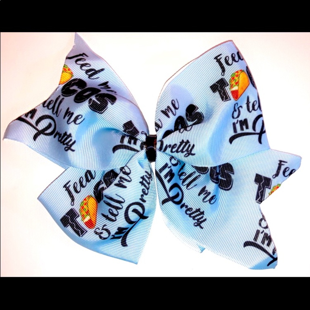 Large “FEED ME TACOS AND TELL ME I’M PRETTY” Bow ✨FREE SHIPPING ON 5+ BOWS✨
